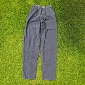 Vintage 80s Lee Pinstripe Jeans Womens 2XS 00 Waist 22 High Rise USA